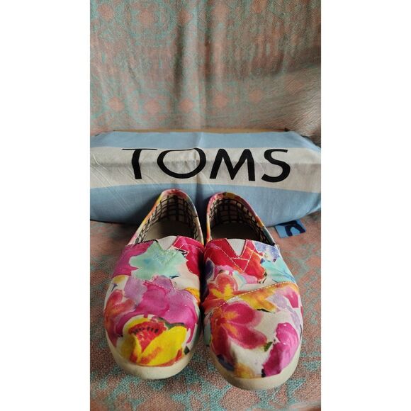 Toms Women's Classics Corbel Floral Print Size 8.5 Flats - Picture 6 of 7